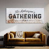 Family Name Gathering Metal White Wall Art