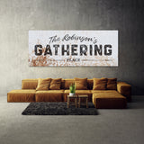 Family Name Gathering Metal White Wall Art