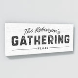 Family Name Gathering White Wall Art