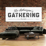 Family Name Gathering White Wall Art