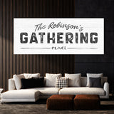 Family Name Gathering White Wall Art