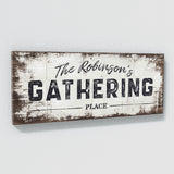 Family Name Gathering White Wood Wall Art