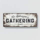 Family Name Gathering White Wood Wall Art