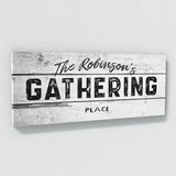 Family Name Gathering White Wooden Wall Art
