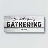 Family Name Gathering White Wooden Wall Art