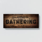Family Name Gathering Wooden Black Wall Art