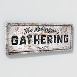 Family Name Gathering Wooden White Wall Art