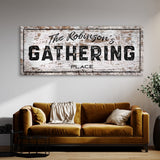 Family Name Gathering Wooden White Wall Art