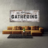 Family Name Gathering Wooden White Wall Art