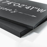 Family Name Gps Coordinates Black Wall Art