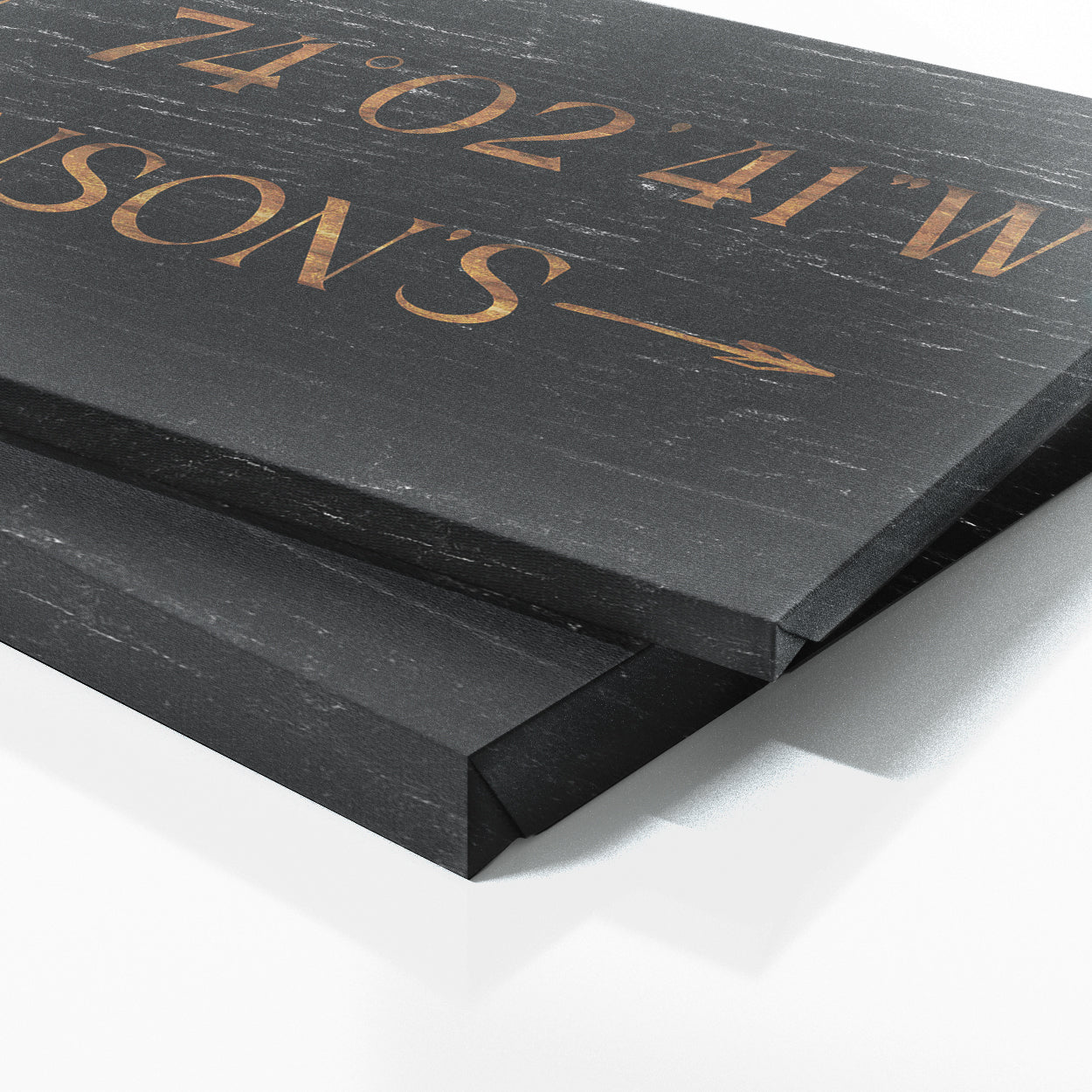 Family Name Gps Coordinates Black Wood Wall Art
