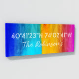 Family Name Gps Coordinates Colorful Wall Art