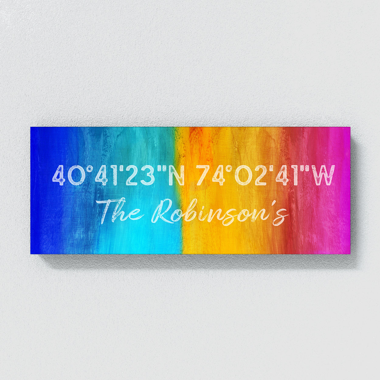 Family Name Gps Coordinates Colorful Wall Art