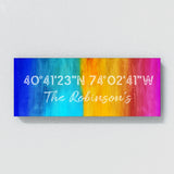 Family Name Gps Coordinates Colorful Wall Art