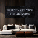Family Name Gps Coordinates Concrete Wall Art