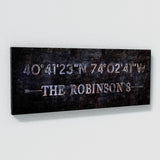 Family Name Gps Coordinates Concrete Wall Art