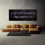 Family Name Gps Coordinates Concrete Wall Art