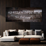 Family Name Gps Coordinates Darker Wall Art
