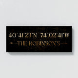 Family Name Gps Coordinates Gold Wall Art