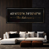Family Name Gps Coordinates Luxury Wall Art