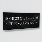 Family Name Gps Coordinates Marble Wall Art