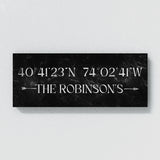 Family Name Gps Coordinates Marble Wall Art