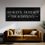 Family Name Gps Coordinates Marble Wall Art