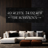 Family Name Gps Coordinates Marble Wall Art