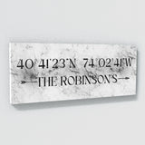 Family Name Gps Coordinates Marble Wall Art