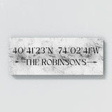 Family Name Gps Coordinates Marble Wall Art