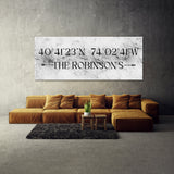 Family Name Gps Coordinates Marble Wall Art