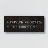 Family Name Gps Coordinates Metal Wall Art