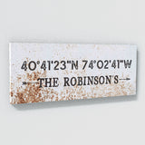 Family Name Gps Coordinates Metal Wall Art
