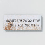 Family Name Gps Coordinates Metal Wall Art