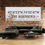 Family Name Gps Coordinates Metal Wall Art