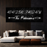 Family Name Gps Coordinates Neon Wall Art