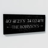 Family Name Gps Coordinates Silver Wall Art