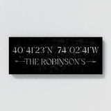 Family Name Gps Coordinates Silver Wall Art