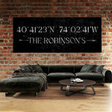 Family Name Gps Coordinates Silver Wall Art