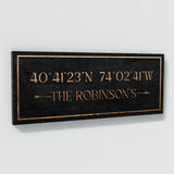 Family Name Gps Coordinates Stone Wall Art