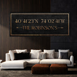 Family Name Gps Coordinates Stone Wall Art