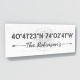 Family Name Gps Coordinates White 1 Wall Art