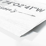 Family Name Gps Coordinates White 1 Wall Art