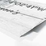 Family Name Gps Coordinates White Wood Wall Art
