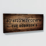 Family Name Gps Coordinates Wooden Wall Art