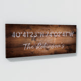Family Name Gps Coordinates Wooden Wall Art