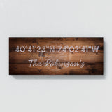 Family Name Gps Coordinates Wooden Wall Art