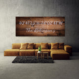 Family Name Gps Coordinates Wooden Wall Art
