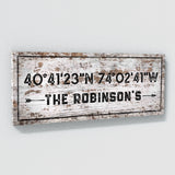 Family Name Gps Coordinates Wooden Wall Art