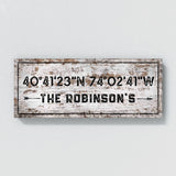 Family Name Gps Coordinates Wooden Wall Art